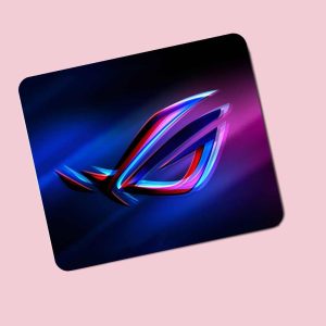 rog style gaming mouse pad (7.5x9 inch, 3mm) neon rgb look, precision speed surface for gamers & pc setup