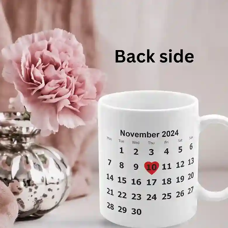 Personalized Photo Calendar Mug – Custom Date & Picture Mug - Image 3