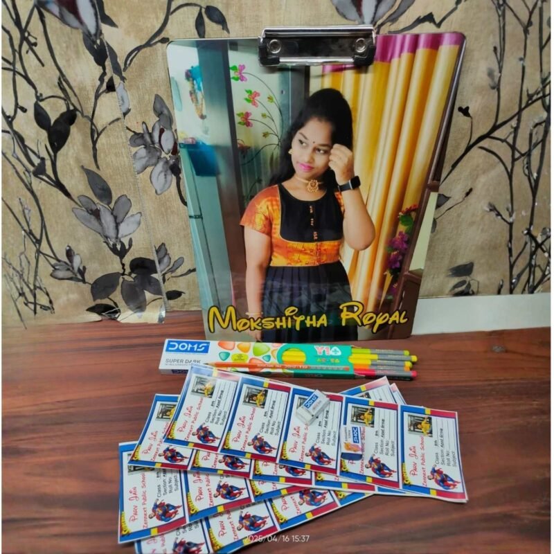 Custom Exam Pad, Name Engraved Pencils & Photo Name Slips