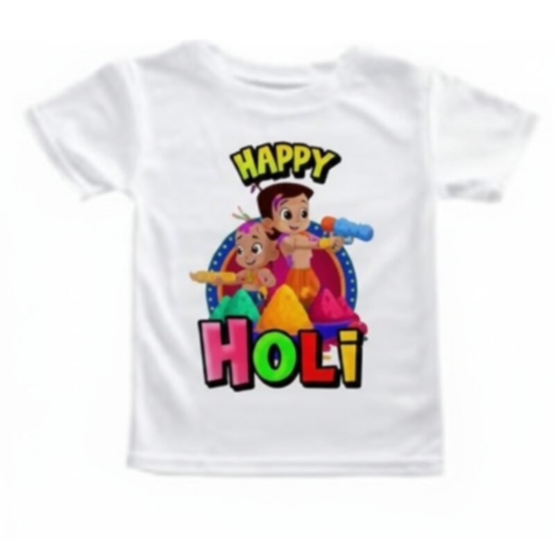 Kids Holi Special Printed T-Shirt | Trendy Holi Design for Boys & Girls