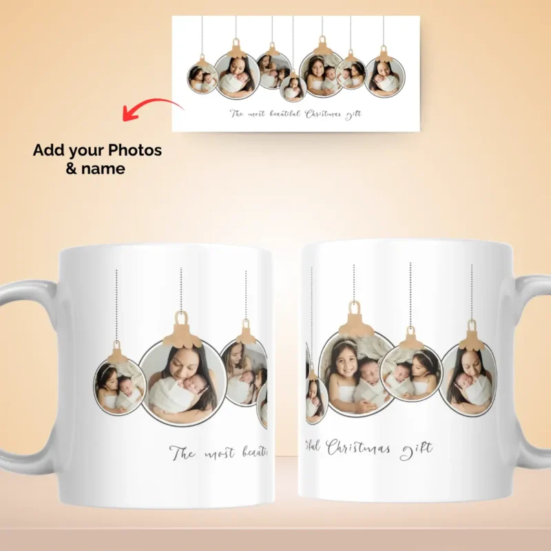 Personalized Christmas Ornament Photo Mug