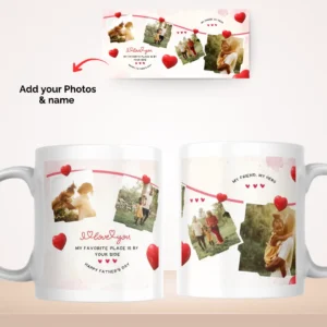 Personalized Happy Father’s Day Heart Collage Mug