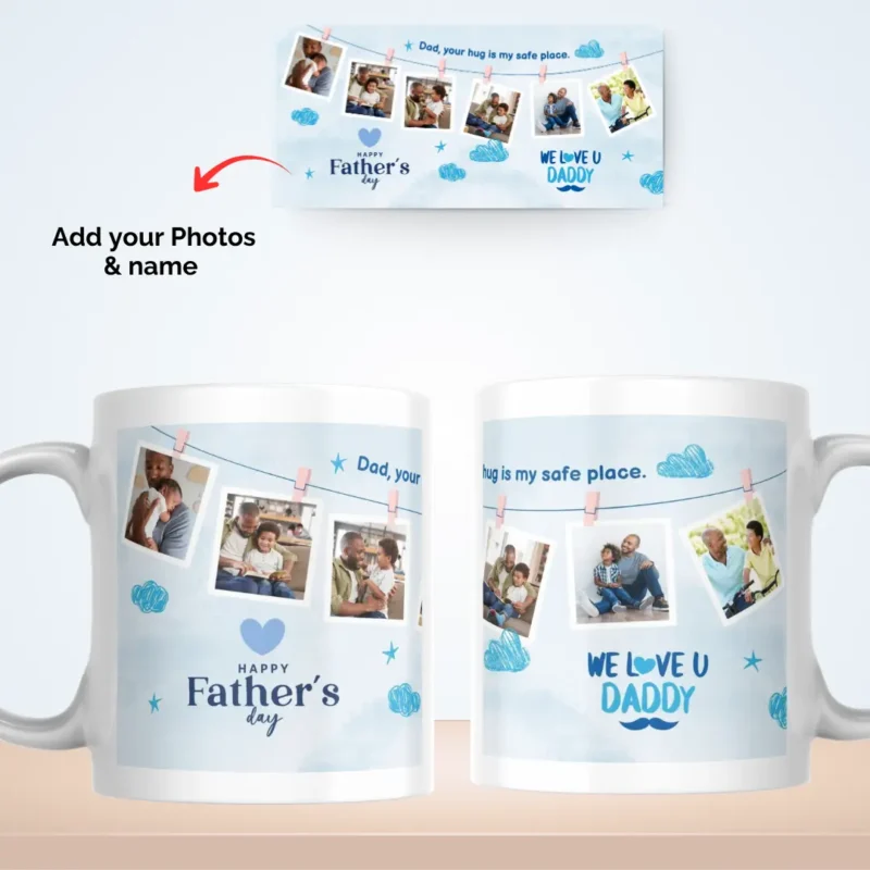 Personalized Happy Father's Day Photo Mug